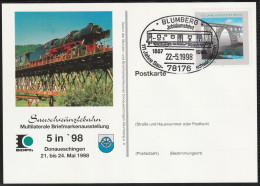 1998 Germany 111th Anniversary Of Sauschwanzlebahn Railway Commemorative Card And Cancellation - Treinen