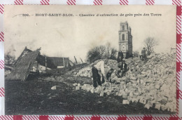 CPA 62 MONT SAINT ELOI Chantier D'extraction De Grès Près Des Tours - Autres & Non Classés