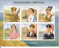 2014 Jersey WWI Military History Nurses   Souvenir Sheet  MNH @ BELOW Face Value - Jersey