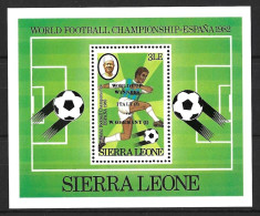 SIERRA LEONE....." 1982...".......WORLD FOOTBALL CHAMPIANSHIP.......MINI SHEET.........MH... - Ungebraucht