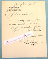 ● L.A.S 1921 Pierre RAMEIL Homme Politique Né à Perpignan - Demande D'une Loge - Rouché - Billet / Lettre Autographe - Politicians  & Military