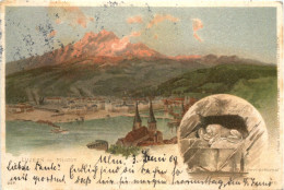 Luzern Mit Piolatus - Litho - Luzern