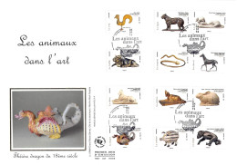 FDC GF Soie -  Carnet Les Animaux Dans L'art, Oblit 4/1/13 - 2010-2019