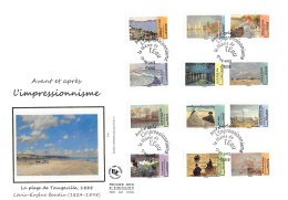 FDC GF Soie -  Carnet Impressionnisme, Oblit Paris 27/4/13 - 2010-2019