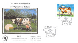 FDC Soie - 50e Salon De L'agriculture De Paris - Oblit 23/2/2013 Paris - 2010-2019