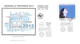 FDC Soie - Marseille Provence 2013, Oblit 12/1/13 Marseille - 2010-2019