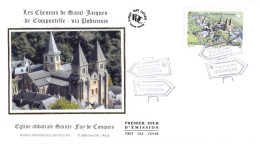 FDC Soie - Eglise Abbatiale Sainte Foy De Conques, Oblit 22/2/13 - 2010-2019