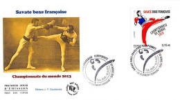 FDC - Championnat Du Monde De Savate Boxe Française, Oblit 16/11/13 Cd Ferrand - 2010-2019
