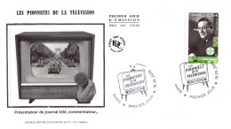 FDC Soie - Les Pionniers De La Télévision, Léon Zitrone - Oblit Paris 18/10/2013 - 2010-2019