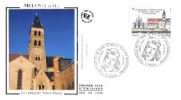 FDC Soie - Melun, La Collégiale Notre-Dame, Oblit 20/4/13 Melun - 2010-2019