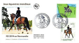 FDC - Jeux équestres Mondiaux (4890, 4893), Oblit 23/8/14 Caen - 2010-2019