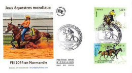 FDC - Jeux équestres Mondiaux (4891, 4897), Oblit 23/8/14 Caen - 2010-2019