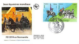 FDC - Jeux équestres Mondiaux (4894, 4895), Oblit 23/8/14 Caen - 2010-2019