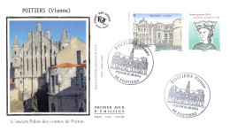 FDC Soie - Ancien Palais Des Comtes De Poitou, Oblit 1/5/14 Poitiers - 2010-2019