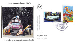 FDC Soie - Les Années 50, Loisirs Et Automobile, Oblit 18/6/14 Paris - 2010-2019
