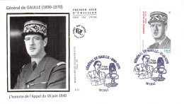 FDC Soie - Gal De Gaulle. Appel Du 18 Juin 1940 - 5/11/2020 Lille - 2020-…