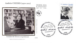 FDC Soie - Andrée Chedid (1920 - 2011) - 20/3/2020 Paris - 2020-…