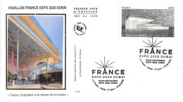 FDC Soie - Pavillon France Expo 2020 Dubaï - 17/6/2021 Paris - 2020-…