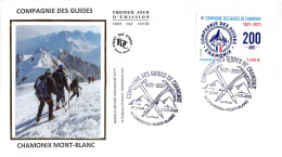 FDC Soie - Compagnie Des Guides De Chamonix Mont-Blanc - 21/5/2021 - 2020-…