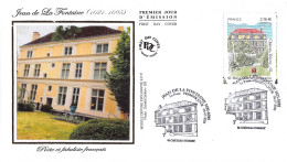 FDC Soie - Jean De La Fontaine (2 Env) - 8/7/2021 Château-Thierry - 2020-…