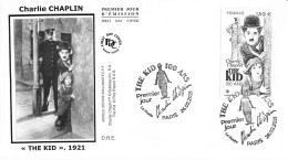 FDC Soie - Charlie Chaplin. The Kid 1921 - 26/2/2021 Paris - 2020-…