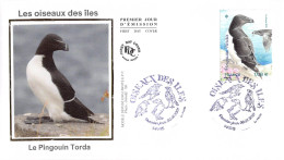 FDC Soie - Oiseaux Des îles. Pingouin Torda - 8/1/2021 Paris - 2020-…