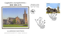 FDC Soie - Capitales Européennes Dublin (4 Env) - 13/3/2020 Paris - 2020-…