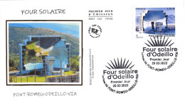 FDC Soie - Four Solaire D'Odeillo - 25/3/2022 Font-Romeu-Odeillo-Via - 2020-…
