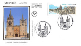 FDC Soie - Cathédrale Notre-Dame Et St Privat - 21/102022 Mende - 2020-…