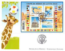 FDC GF LNF - Bloc Coupe Du Monde De Football 2010 - Oblit 13/6/2010 Paris - 2010-2019