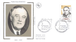 FDC Soie - Bourse Aux Timbres, Franklin Delano Roosevelt - Oblit 13/5/2010 Paris - 2010-2019