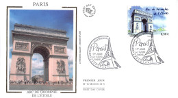 FDC Soie - Capitales Européennes, Paris, Arc De Triomphe, Oblit 4/11/10 Paris - 2010-2019