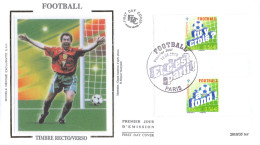 FDC Soie - Football, Timbre Recto Verso - Oblit 13/6/2010 Paris - 2010-2019