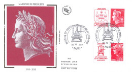 FDC Soie - Marianne De Périgueux, Série De 7 Enveloppes, Oblit 8/12/10 Paris - 2010-2019