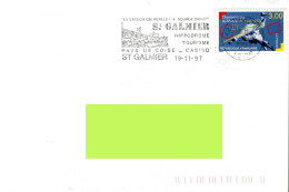 42 - FLAMME ST GALMIER (LOIRE) LA STATION QUI PETILLE SOURCE BADOIT HIPPODROME PAYS DE COISE CASINO #1123# - Mechanical Postmarks (Advertisement)