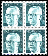 BRD DS HEINEM Nr 729 Postfrisch VIERERBLOCK X27C3DE - Unused Stamps
