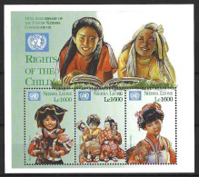 SIERRA LEONE..QUEEN ELIZABETH  II..(1952-22.)....UN....10th ANNIVERSARY OF CHILDREN, RIGHTS...MINI SHEET...MH. - Autres & Non Classés