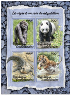 Central Africa Rep. (Centrafricaine) - 2018 - Mammals : Gorilas, Panda, Tiger - Yv 5441/44 - Sonstige & Ohne Zuordnung
