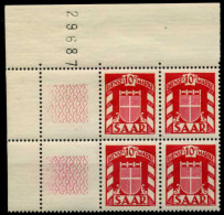 SAAR DIENSTMARKEN Nr 33Ll Postfrisch VIERERBLOCK X7C7966 - Unused Stamps