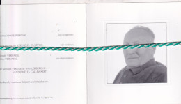 Gentiel Vervaele-Vanlerberghe, Zwevezele 1912, 2005. Oud-strijder 40-45; Foto - Obituary Notices