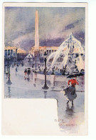 CPA Dos Simple - PARIS - Place De La Concorde - Illustrateur Pierre Vignal - Markten, Pleinen