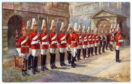 HARRY PAYNE : THE FOUR O'CLOCK PARADE AT THE HORSE GUARDS, 1st LIFE GUARDS, WHITEHALL (TUCK'S OILETTE) - Tuck, Raphael