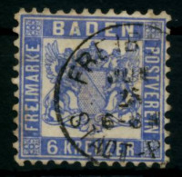 BADEN AUSGABEN VON 1862 - 1866 Nr 19a Gestempelt X6BBF7A - Afgestempeld