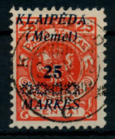 MEMEL 1923 Nr 137IX Zentrisch Gestempelt Gepr. X6D12D6 - Memelgebiet 1923