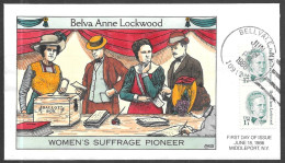 1986 Suffrage Belva Lockwood, Hand Painted Collins Cachet First Day Cover - 1981-1990