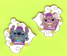 2 Gros Pin's BD Disney Stitch & Angel Sur Tapis Volant - #012 - Disney