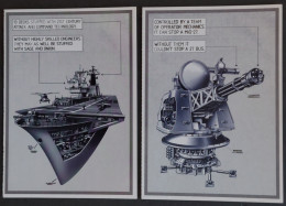 2 Cartes Postales Doubles - Royal Navy & Royal Marine (porte-avions - Canon) The Team Works - Advertising