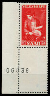 SAARLAND 1954 Nr 354L Postfrisch ECKE-ULI X79DFB2 - Neufs