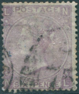 Great Britain 1867 SG104 6d Lilac QV LNNL Rose Wmk Hyphen Plate 6 FU (amd) - Sonstige & Ohne Zuordnung