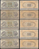 Italien - Italy 5 Stück á 500 Lire Banknote 1967 Pick 93a Gebraucht   (32652 - Other & Unclassified